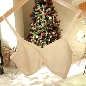 Cream bralette soft material large